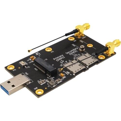 NGFF(M.2)to USB 3.0 Adapter with Dual NANO SIM Card Slot for 3G/4G/5G Module Supports 3042/3052 Type M.2 Key B Card