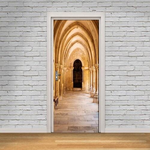 Archway 3D Creative Door Sticker Wall Painting Living Room Bedroom Door Background Wall Mural Sticker PVC Waterproof Wallpaper
