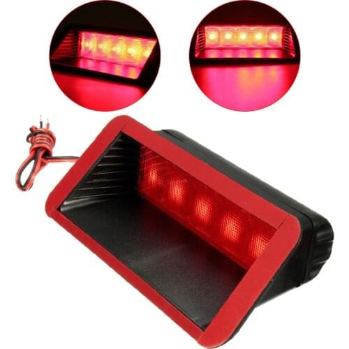 Warning Light DC12V 5LED Car High Brake Light Red Light Warning Rear Tail 3rd Third Brake Stop Fog Light High Mount Lamp Red