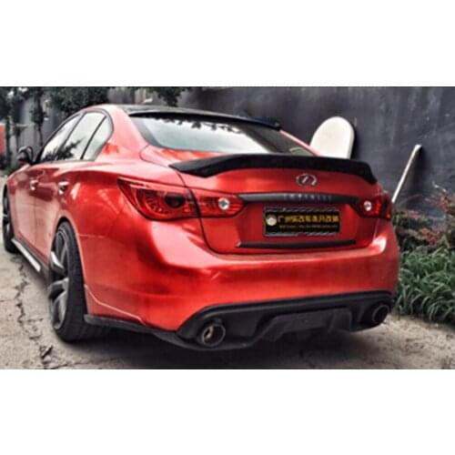 Carbon Fiber Car Rear Wing Trunk Lip Spoilers Fits For 14-18 Infiniti Q50 2014 2015 2016 2017 2018