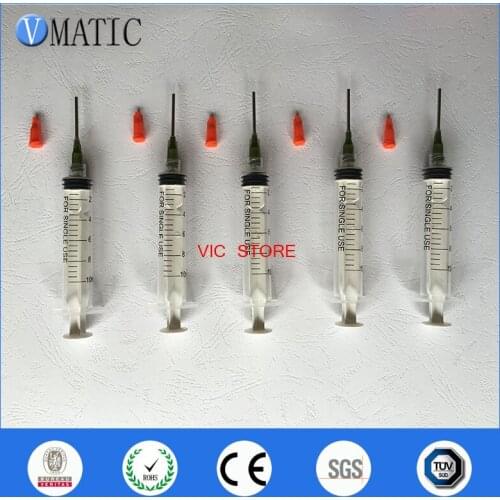 Free Shipping High Recommendation Non Sterilized 5 Sets 1 Inch 14G Dispenser Needles With Plastic Syringe