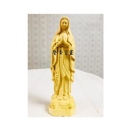 Our Lady of Lourdes Boxwood, Catholic Relic, Madonna of Our Lady