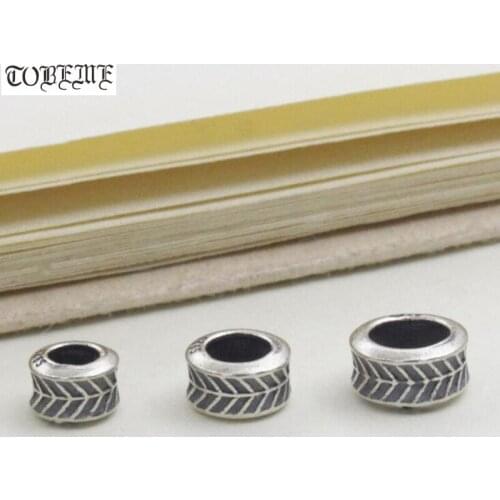 Large Hole 100% 925 Silver Jewelry Beads Leaf Spacers Beads DIY Jewelry Findings Loose Beads