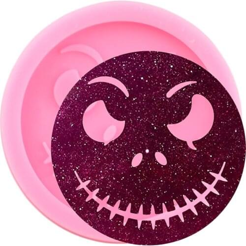 Glossy Shiny Jack Clown Evil Ghostface Keychain Silicone Molds Necklace Epoxy Craft Luggage Tag Earrings Pendant Jewelry Mould