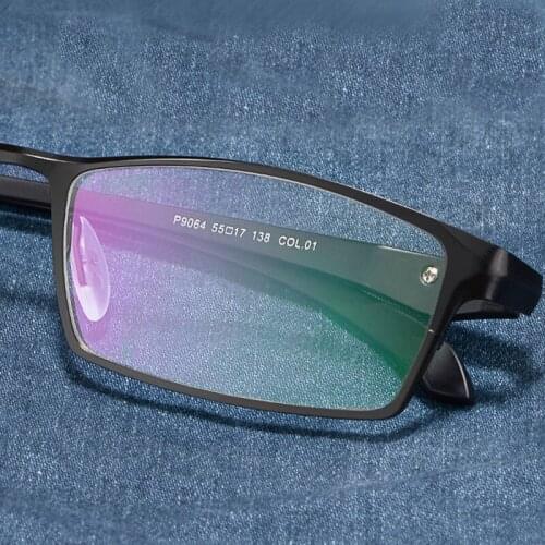 HERVI Alloy Business Glasses Frame Men Ultra-Light Full-Frame Glasses Frame For Men UV400 Radiation-Resistant Clear Glasses