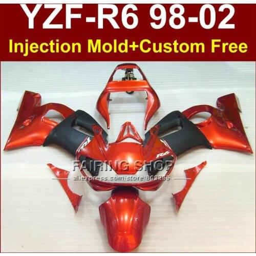 LF4 Injection fairing kits for YAMAHA YZFR6 1998 1999 2000 2001 2002 Burnt orange fairings YZF R6 98-02 YZF1000 body parts T4F