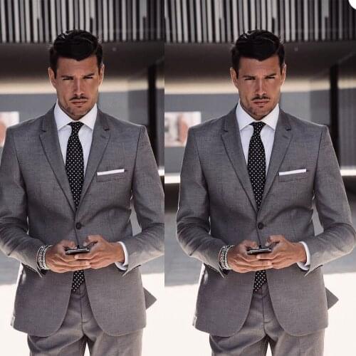 Handsome Men Tuxedos Custom Made Notched Lapel Blazer Wedding Party Prom Business Office 2 Pieces Sets