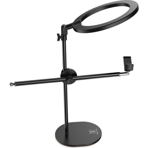Monopod Mount Bracket With LED Ring Light Lamp Tabletop Stand Tripods With Phone Holder Overhead Shot For Nail Art