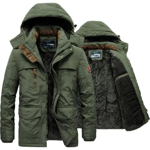 New Military Thick Warm Man Jacket Winter Parkas Casual Cotton Padded Jacket male Multi-Pocket Fur Hoodies Men coat Parka Hombre