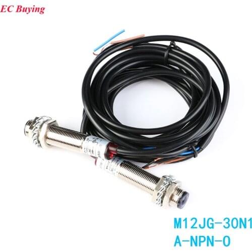 M12 Laser Sensor Switch NPN M12JG-30N1 Laser Photoelectric Switch Semi-waterproof 20m DC 20 Meters Distance Normally Open