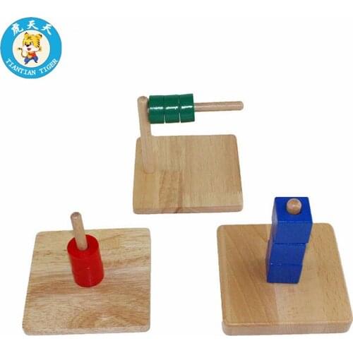Montessori Toys For Children Early Educational Preschool Training Toys Discs on Dowel Set