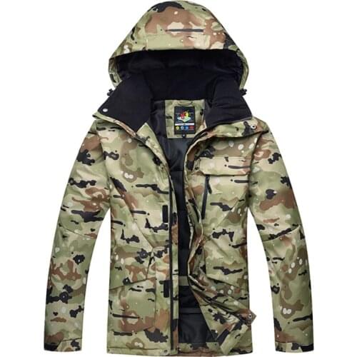 -30 quality Camouflage Mens 10K Ski wear warm wear snowboard jacket windproof waterproof breathable winter jacket