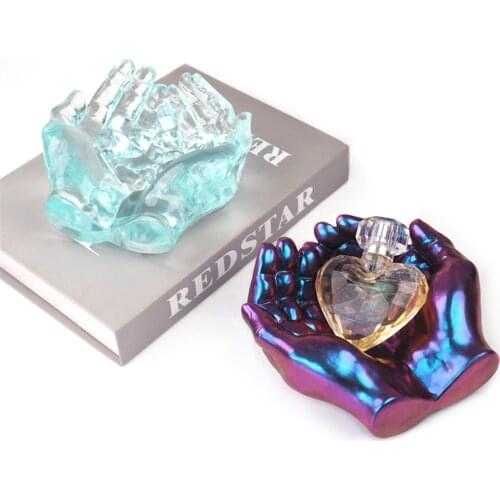 Crystal Epoxy Resin Mold Silicone Two Hand Storage Ashtray Mould soft, thick, non-fading, washable, extremely durable reusable