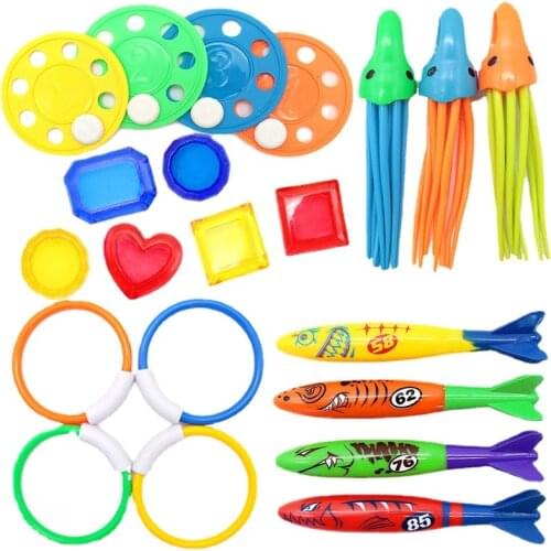 Kids Diving Toys Set 1 Set Funny Diving Game Shark Rocket Throwing Toy for Children Summer Games Swimming Pool Accessories Toy