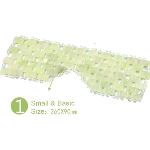 Natural Light Green Jade Eye Mask Relaxing Tool Jade Eye Curtain Cold Therapy Face Massager for Wrinkle Remove Anti-fatigue
