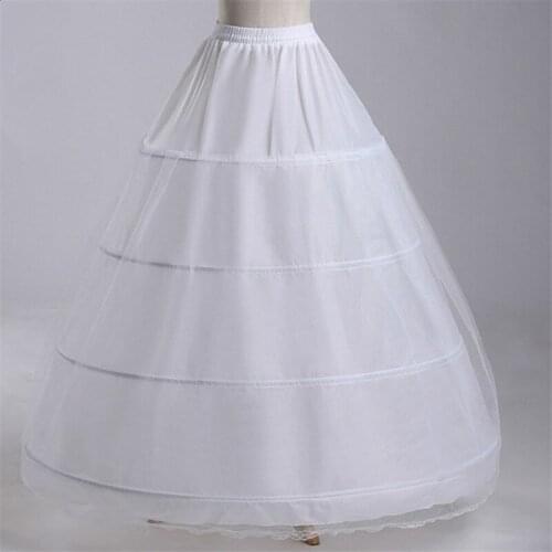 New Wholesale Wide 4 Hoops 1 Layer Tulle Petticoat For Ball Gown Crinoline Underskirt Wedding Accessories Jupon Mariage