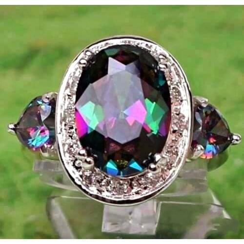 Novel Design Multi Colors Oval Zircon Women Ring Fashion Wedding Jewelry Diverse Color Gorgeous Party Ring Love Wife Gifts