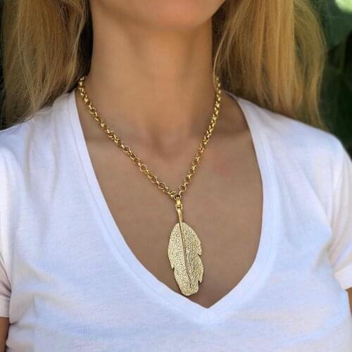 GULCE DERELI, LEAF CHARM CHAIN NECKLACE, CHAIN NECKLACES, ERKENCI KUS NECKLACES, GIFT BOX, GOLD/SILVER PLATED