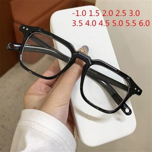 NYWOOH Finished Myopia Glasses Women Men Small Square Eyeglasses Prescription Shortsighted Eyewear -1.0 1.5 2.0 2.5 3.0 3.5 4.0