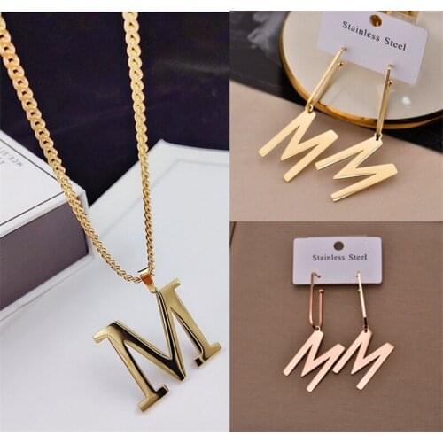 Stainless Steel Necklace for Women Letter Horse Face Stainless Steel Women Pendant Necklace Sweater Chain