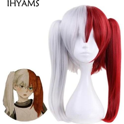 Boku no Hero Academia Todoroki Shoto Wig My Hero Academia Women Synthetic Hair Cosplay Wigs Chip Ponytails + Wig Cap