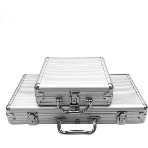 Portable 100/300 Suitcase Poker Set Chips Box Non-slip Mat Aluminum Suitcase Texas Playing Card Chips Box Entertainment