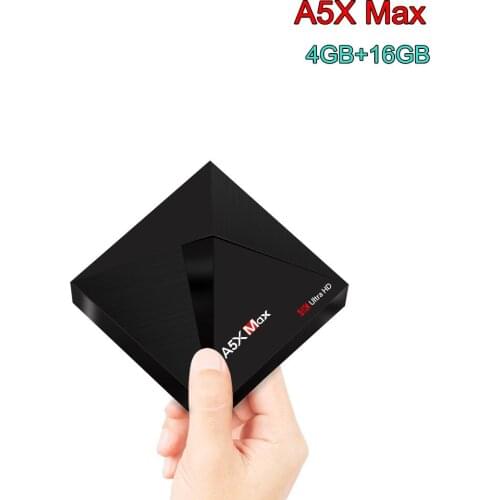 A5X Max Smart Android 7.1 TV Box RK3328 4K VP9 H.265 HDR10 USB3.0 4GB 16GB DLNA Miracast WiFi LAN Bluetooth 4.0 HD Media Player