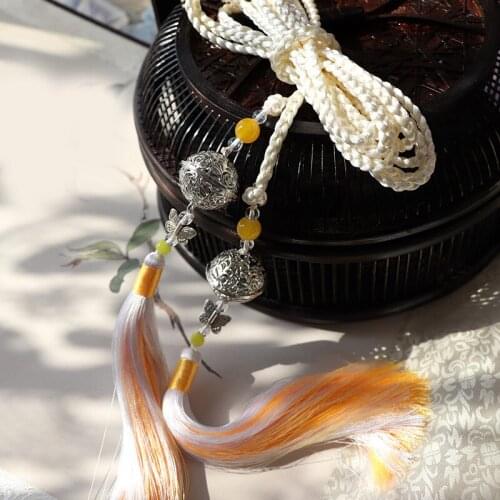 1pcs Handwork Tassel Bell Waist Rope for Hanfu Ancient Style Belt Accessories Daily Cosplay Prop Decor Women Men Gift
