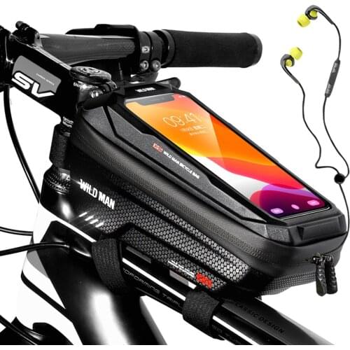 Savage - new mens bike bag, front tube bike bag, waterproof, 6.6 "mobile phone case, touch screen bag, mountain bike accessorie