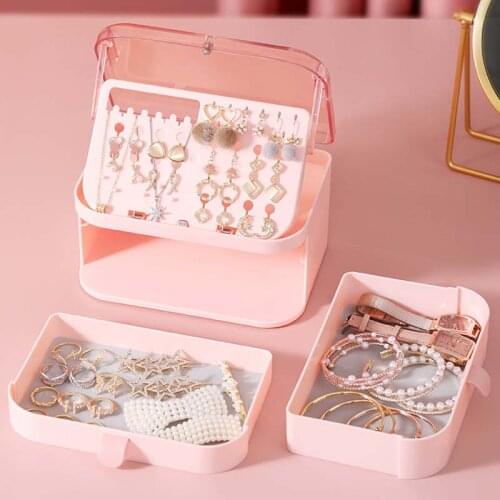 Big Capacity Jewelry Box Waterproof Dustproof Bathroom Desktop Beauty Jewelry Organizer Earrings Display Stand Storage Box
