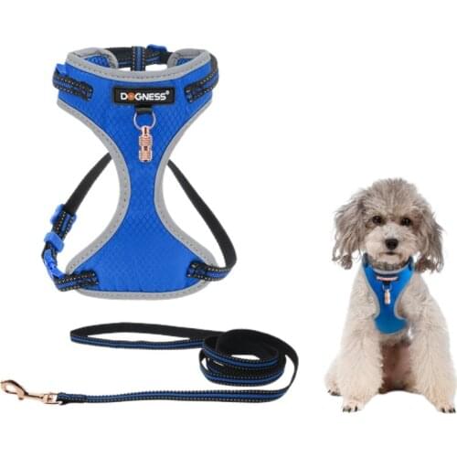Reflective Small Dog Harness and Leash Set No Pull Puppy Harness Vest Soft Padded Dog Lead Walking Training Chihuahua XS