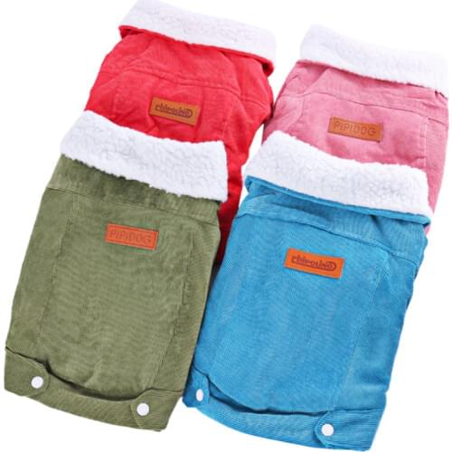 Warm Pet Dog Coat for Cat Clothing Winter Cotton Dog Jacket For Large Small Dogs Jeans Costume Chihuahua Pink Denim Coat Poodle