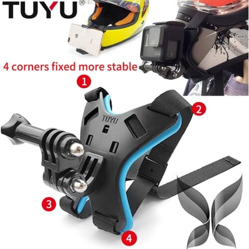 TUYU Full Face Helmet Chin Mount Holder for GoPro Hero 9 8 5 SJCAM EKEN DJI SOMO Motorcycle Helmet Chin Stand Camera Accessories