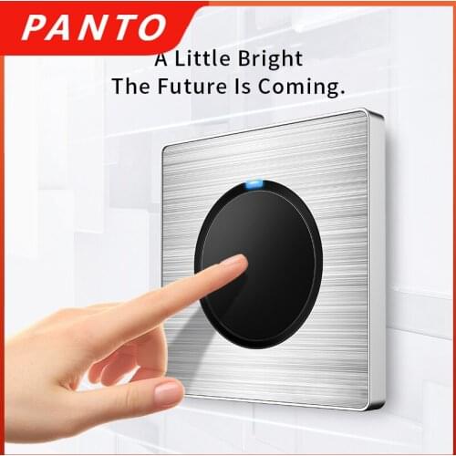 Universal Socket Wall Switch European Standard Light Switch Silver Two-piece Aluminum Alloy Two-way Switch AC 220 Button Switch