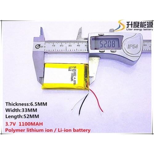 1pcs [SD] 3.7V,1100mAH,[653352] Polymer lithium ion / Li-ion battery for TOY,POWER BANK,GPS,mp3,mp4,cell phone,speaker