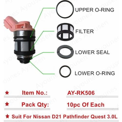 10sets Fuel Injector Repair Kits For Nissan Parts #16600-9S200/JS23-4/16600-88G10/JS20-1 Top Quality Free shipping For AY-RK506
