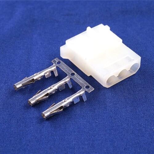 10 pcs 5.08 mm 3 Pin Receptacle Housing Female Contact Pins IDE Power Connector Shell 0.20" Computer Power Cross Molex 8980 8981