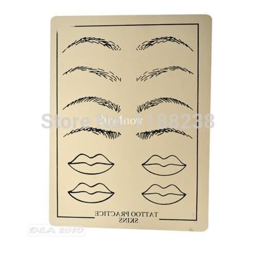 10pcs Tattoo Practice Skin Premium Lips+Eyebrow Mix Sheet 15X20cm for tattoo gun needles Free Shipping