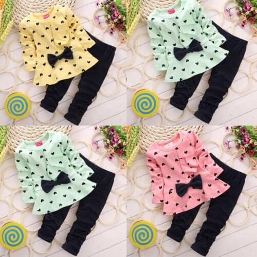 2019 Newborn Toddler Fashion Infant Baby Girls Long Sleeve O-Neck Autumn Warm Tops Cotton Pants Outfits Set