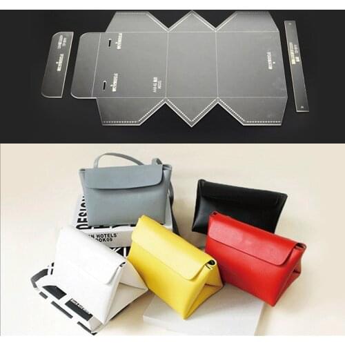 3 Pieces Leather Craft DIY Clear Acrylic Shoulder Bag Handbag Cross Body Bag Stencils Templates