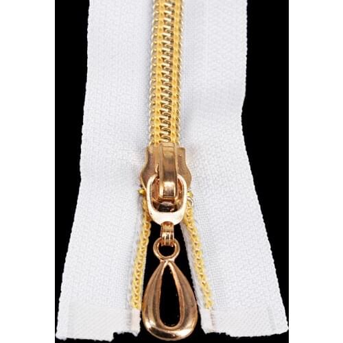 5piece Gold Tone Teeth Zipper Open-End Metal Zippers 60cm Length for Sewing Zippers Z57