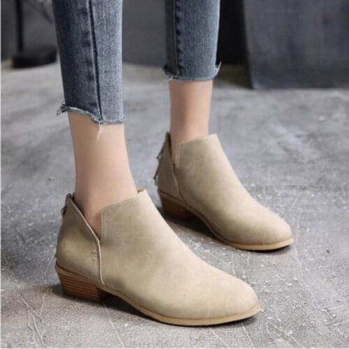 Fashion Women Martin Boots Autumn Spring Boots Classic Slip Ankle Boots Winter Suede Warm Plush Women Shoes