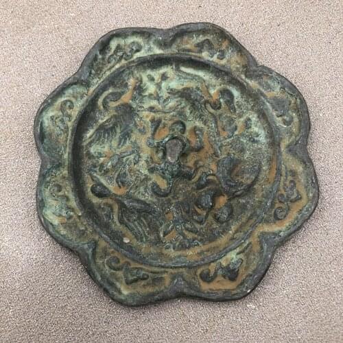 Bronze mirror dragon turtle, Handicrafts folk crafts ornaments, Small bronze mirror