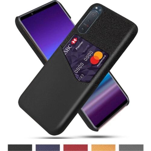 Card Slots Cover On The For Sony Xperia 5 10 1 II 8 XZ5 XZ4 XZ2 20 Coque Business Case For Sony Xperia 5 Plus L4 M4 20 8 2 Funda