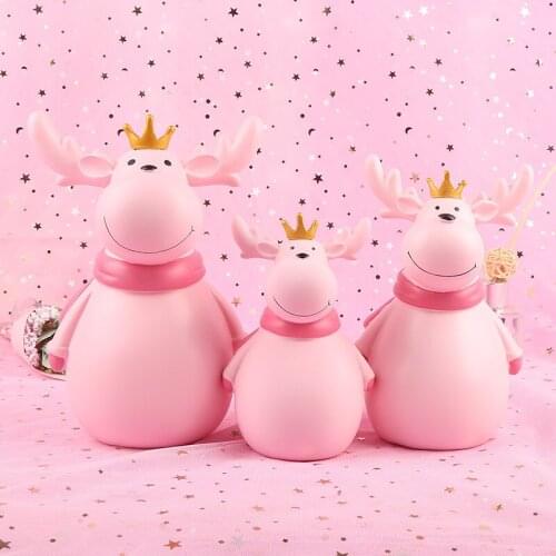 Girl Heart Cute Elk Coin Bank Savings Bank Room Bedroom Decorations Student Children Gift