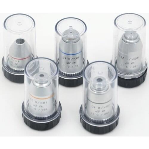 FYSCOPE Brand New 1set 4x 10x, 40x, 100x Microscope achromatic Objective Lens for biological microscopes , DIN1160mm