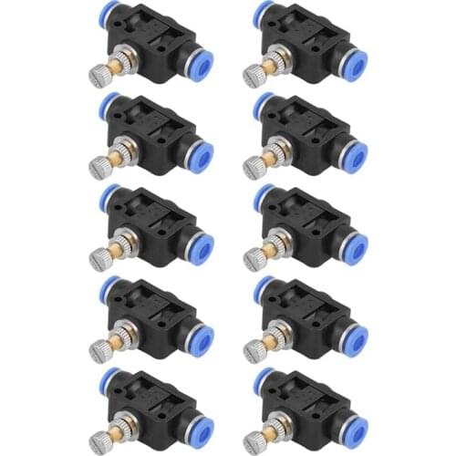 Hot SV-10 Pieces of Pneumatic Flow Valve Pneumatic Push-Connected Air Flow Control Valve Speed Controller 6mm