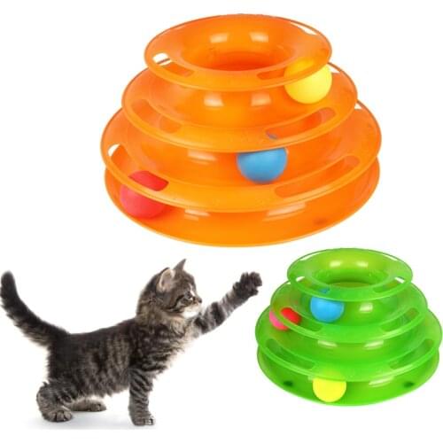 Pet Toy Ball Cat Carousel Baby Cat Supplies Automatic Cat Toy Three-layer Tower Track Carousel Ball Toy