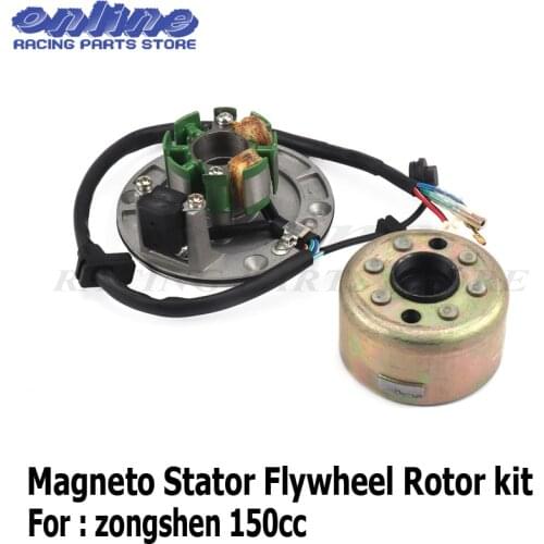 Magneto Stator 2 Pole Coil 4 Wire Flywheel Rotor Kit for ZongShen 150CC Xmotos Kaya Apollo Dirt Pit Bike Parts