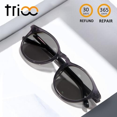 TRIOO Retro Round Myopia Sunglasses Red Vintage Reading Glasses UV400 Driving Prescription Eye glasses Fashion Diopter Eyewear